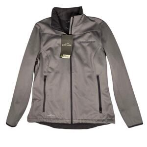 Eddie Bauer Womens Weather Resist Soft Shell Jacket Sz Large Gray Lightweight